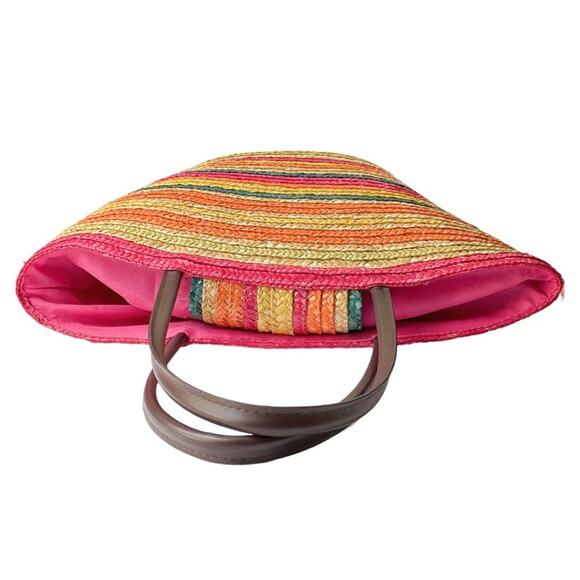 Straw Shoulder Bag Beach Rainbow Sun N’ Sand  Accessories Women's Beach Tote Bag - Picture 3 of 8